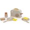 Label Label: Wooden Toaster Play Set - Tan - Kitchen Appliance Toy, 10 Cooking & Food Accessories, Pop-Up Feature, Dragonfly Design, Kids Ages 3+